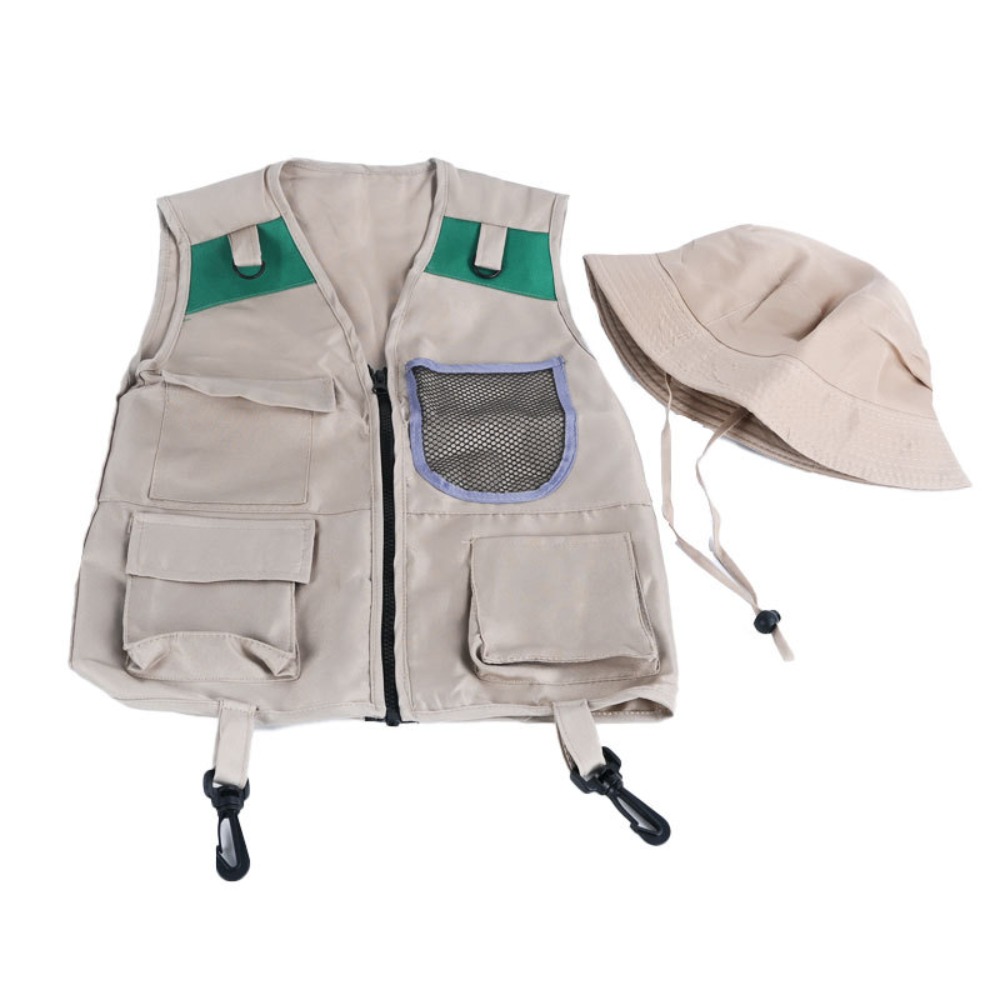 Kids Outdoor Adventure Kit - 夏服子供用エクスプローラーベストツール服ファッションベストアウトドアアドベンチャーキットキャンプセットロールプレイングツール