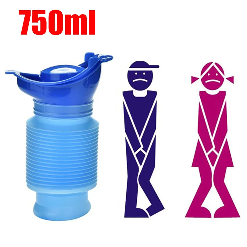 Kids Outdoor Urinal - 大人と子供のためのポータブル収縮式移動式トイレ,おしっこボトル,屋外旅行用小便器,車とキャンプ,移動式トイレ,750ml