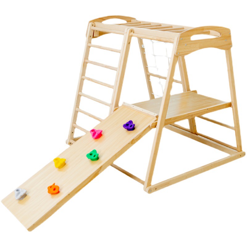 Kids Outdoor Jungle Gym - ジャングルジム キッズ 屋外用 子供用 室内用 木製滑り台