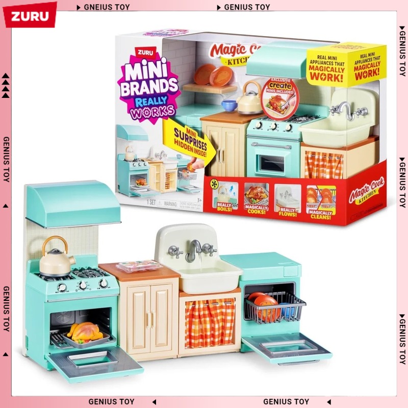 Kids Outdoor Kitchen - ズル ミニブランド マジッククックキッチンセット サプライズトイ ミニ家電 実物と同じ機能付き