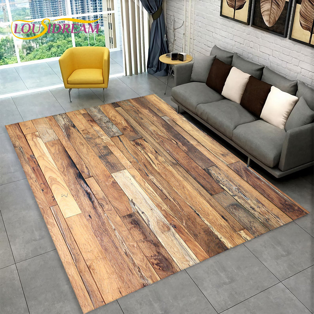 Kids Outdoor Kitchen - 木目調のレトロな室内装飾カーペット,大きなカーペット,子供部屋,キッチン,リビングルーム用