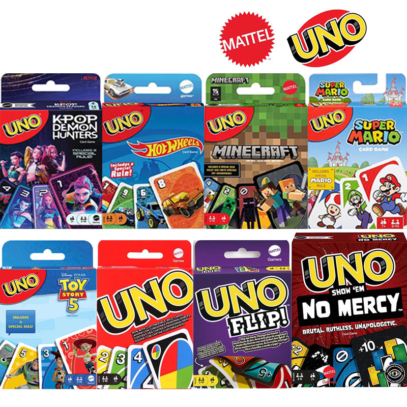 Mattel Toy Hot Wheels - マテルゲームズ UNO フリップ! おもちゃゲーム、ボードゲームカード、ホットウィール、ノーマーシー、スーパーマリオ、トイ・ストーリー、DOS、マインクラフト、エリートF1コレクタブル