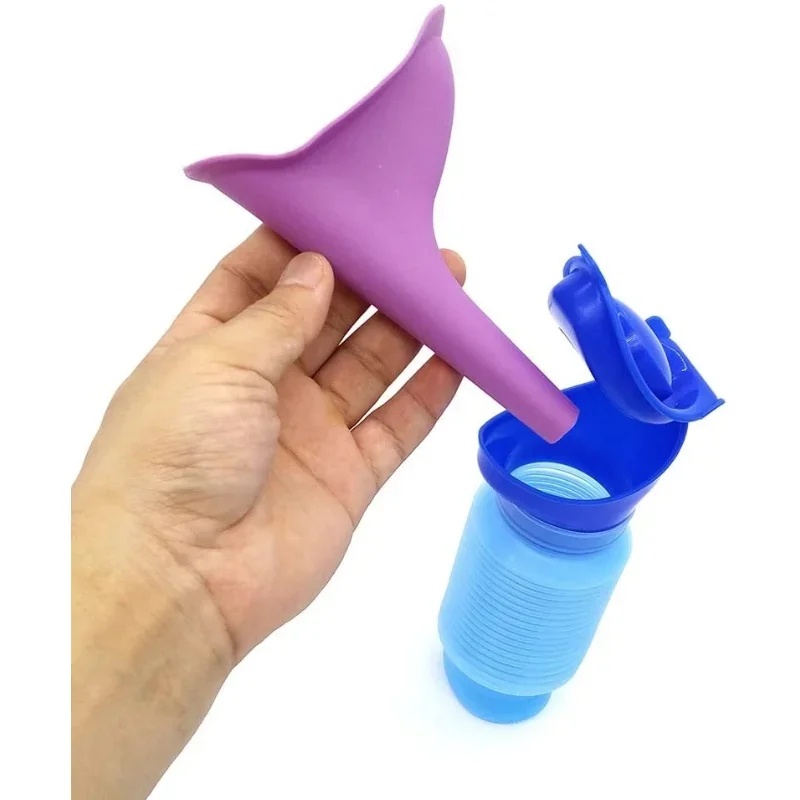 Kids Outdoor Urinal - 1-4個入り 750ML ポータブル自立式排尿ボトル 収縮式 大人用小便器 旅行