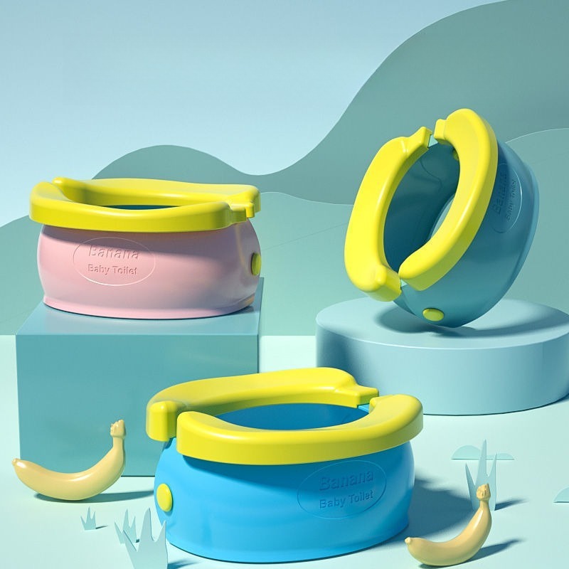 Kids Outdoor Urinal - 1 ピース折りたたみ式子供旅行用トイレポータブルバナナ型便座小便器男の子女の子用ベビーカー旅行屋外使用