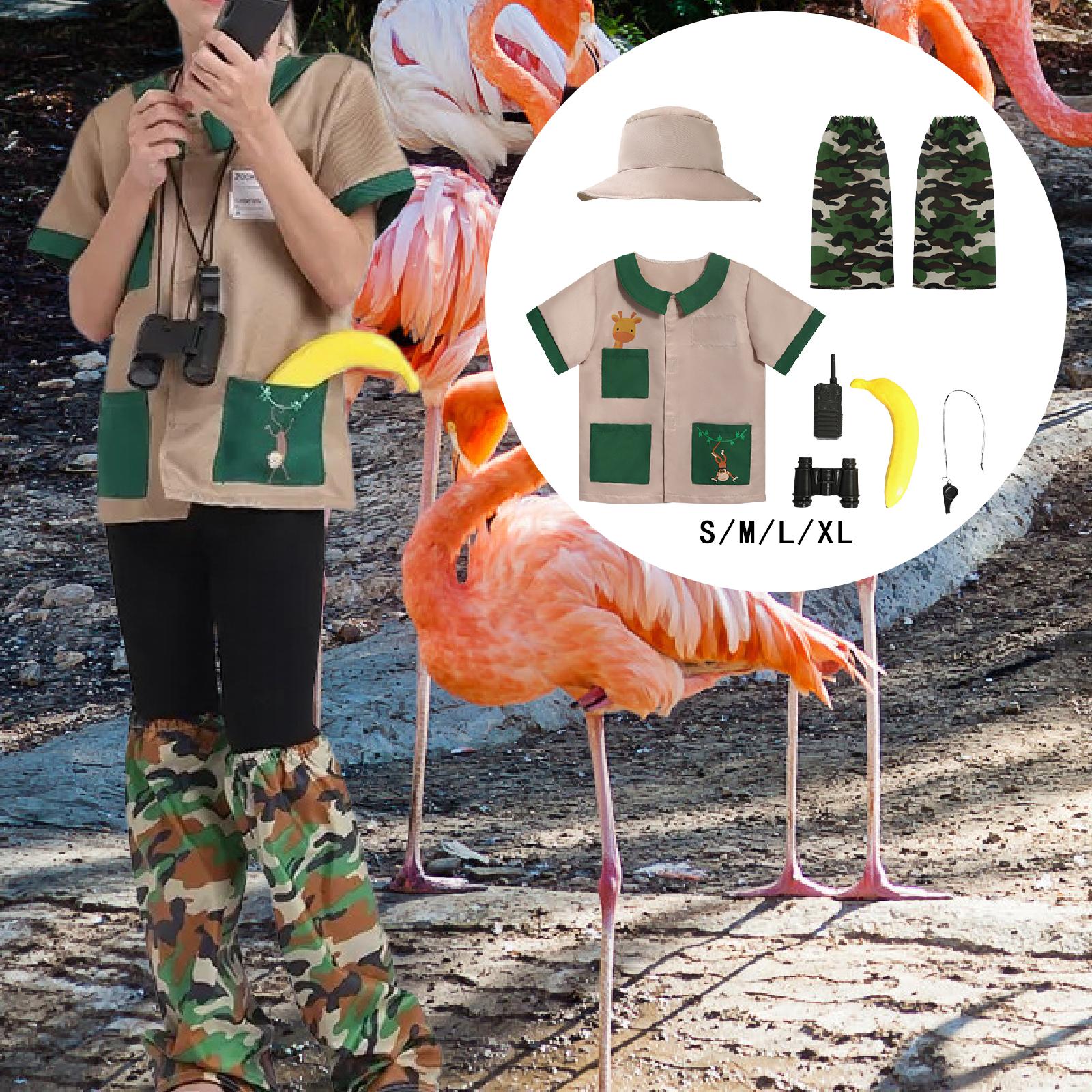 Kids Outdoor Adventure Kit - キッズエクスプローラーコスチュームセット ホイッスル 望遠鏡 動物園 アウトドアアドベンチャーキット ハイキング用