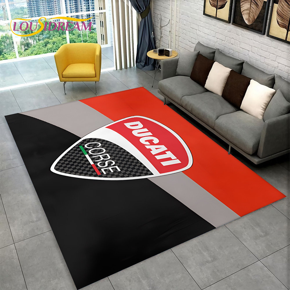 Kids Outdoor Kitchen - 3D D-Ducati パターンエリアラグ 大型、リビングルーム、ベッドルーム、ソファ、ドアマット、キッチン装飾用カーペットラグ、子供用ゲーム用滑り止めフロアパッドマット
