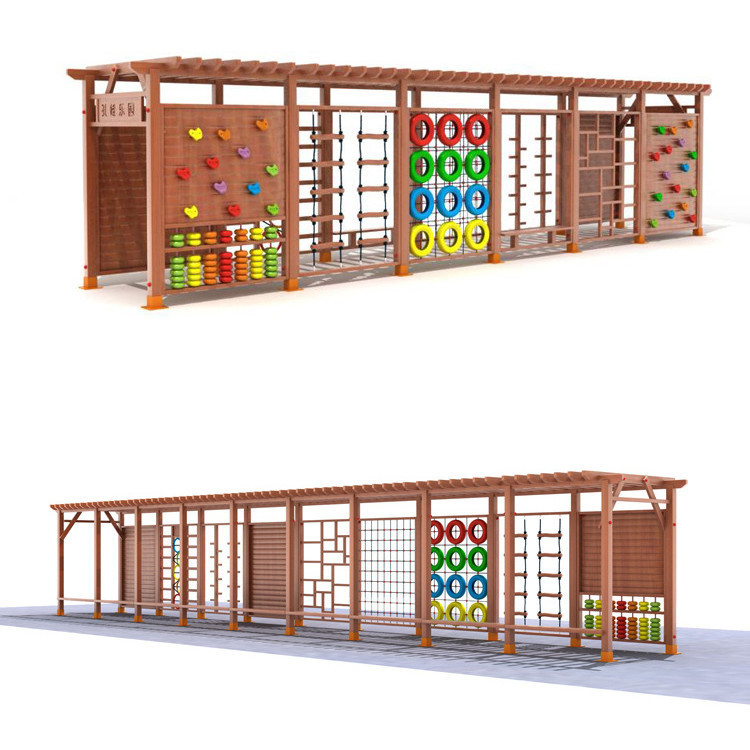 Kids Outdoor Jungle Gym - 屋外用木製クライミング遊具、子供用ジャングルジム、屋外遊び場