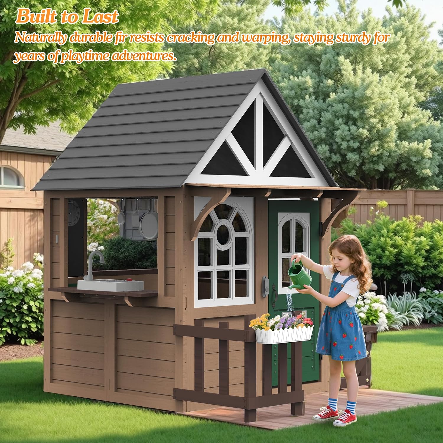 セジーン屋外用子供用プレイハウス、モミ材製キッズプレイハウス - Kids Outdoor Kitchen のレビューと価格