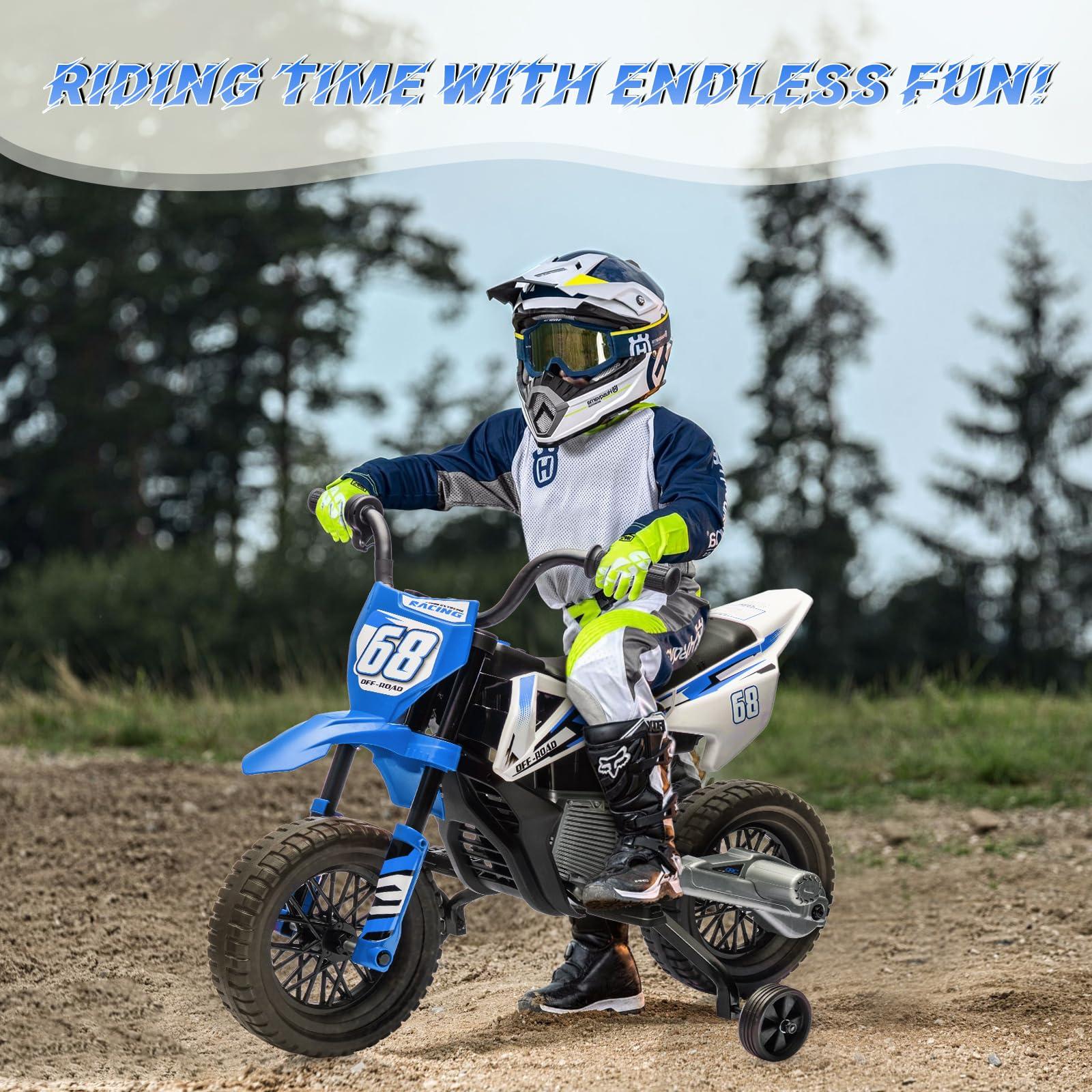 12Vキッズ電動ダートバイク - 補助輪付き乗用玩具、ツイス - Kids Outdoor Dirt Toys のレビューと価格