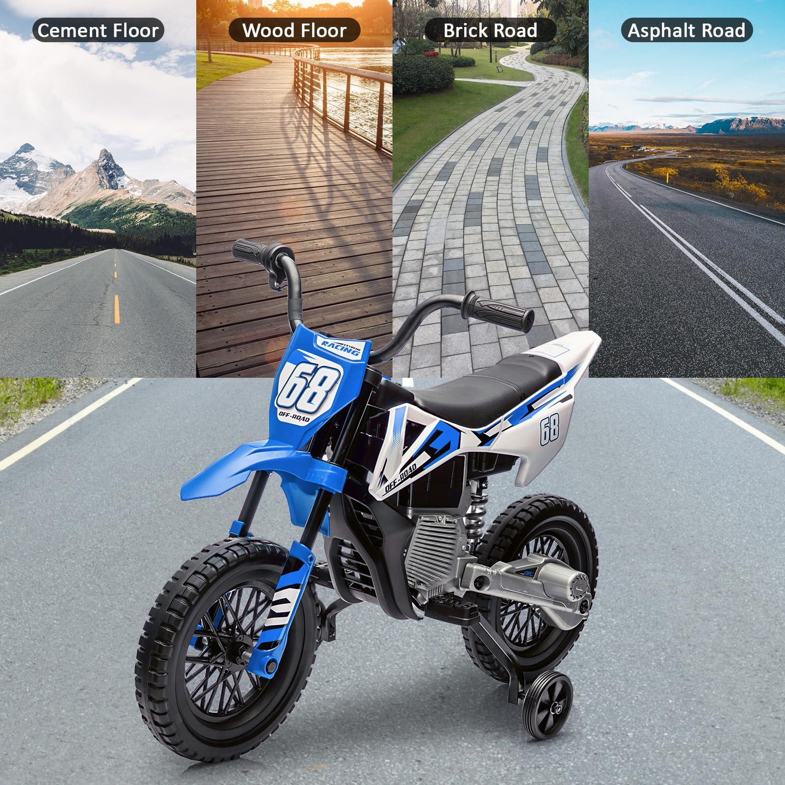 12Vキッズ電動ダートバイク - 補助輪付き乗用玩具、ツイス - Kids Outdoor Dirt Toys のレビューと価格