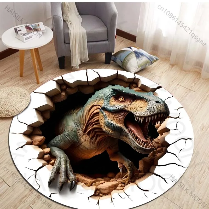 HD 3D恐竜プリントラウンドラグ、寝室用フロアマット、子供 - Kids Outdoor Flooring のレビューと価格