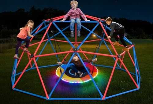 Clim Dome スイングセット LED ソーサースイング - Kids Outdoor Jungle Gym のレビューと価格