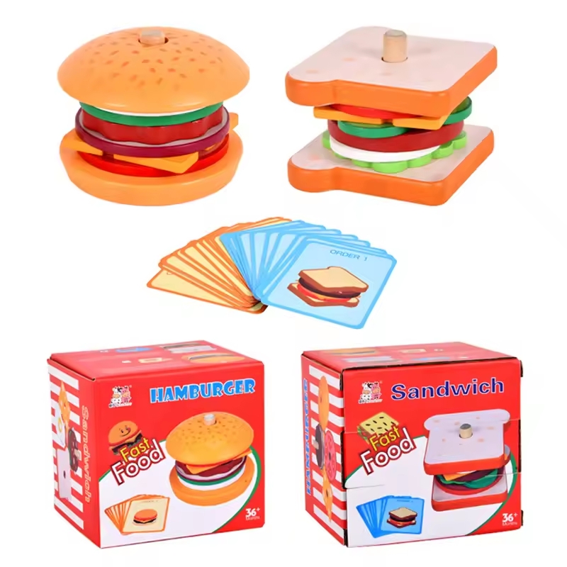 子供ごっこ遊びキッチン木のおもちゃハンバーガーサンドイッチシ - Kids Outdoor Kitchen のレビューと価格