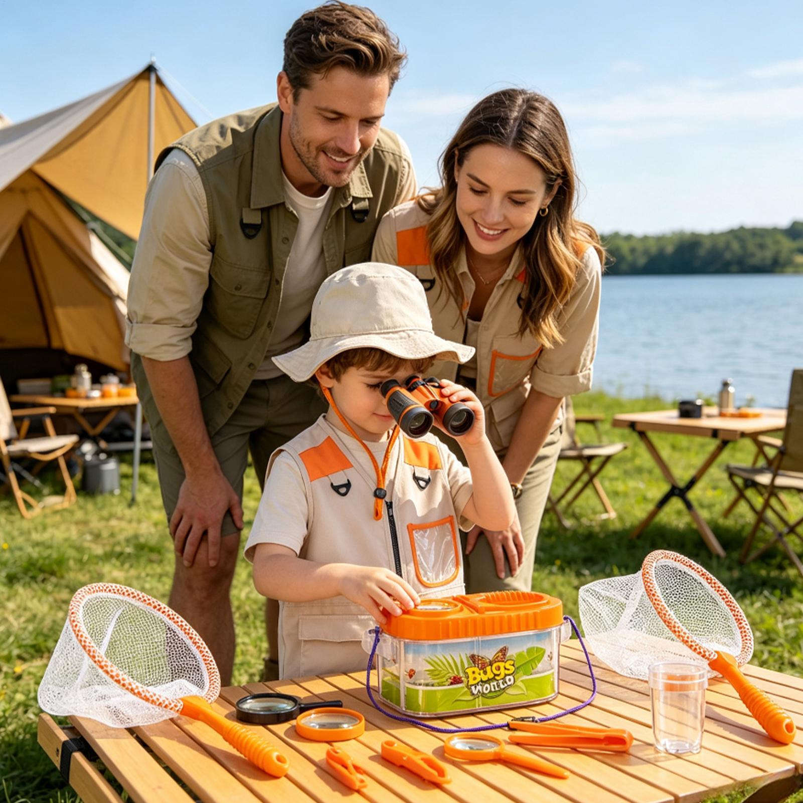 子供用アドベンチャーキット 虫眼鏡付き帽子 軽量科学キット  - Kids Outdoor Adventure Kit のレビューと価格