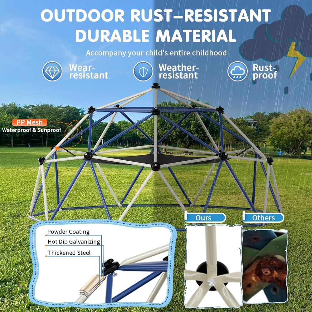ClimDome、10Tドームクライマー（ハンモック付き）、 - Kids Outdoor Jungle Gym のレビューと価格