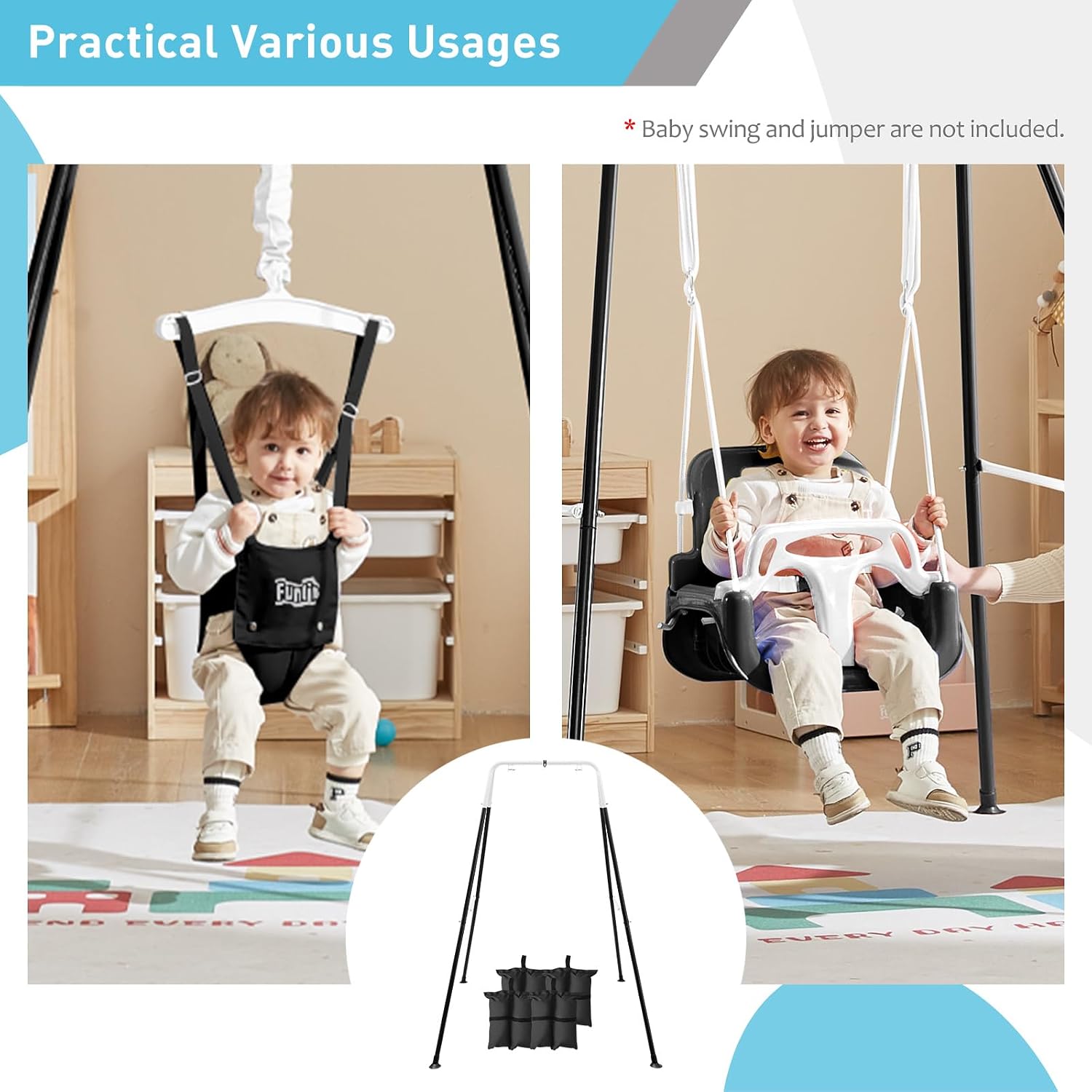 子供用折りたたみ式スイングスタンド、4つのサンドバッグ付き、 - Kids Outdoor Foldable Chair のレビューと価格