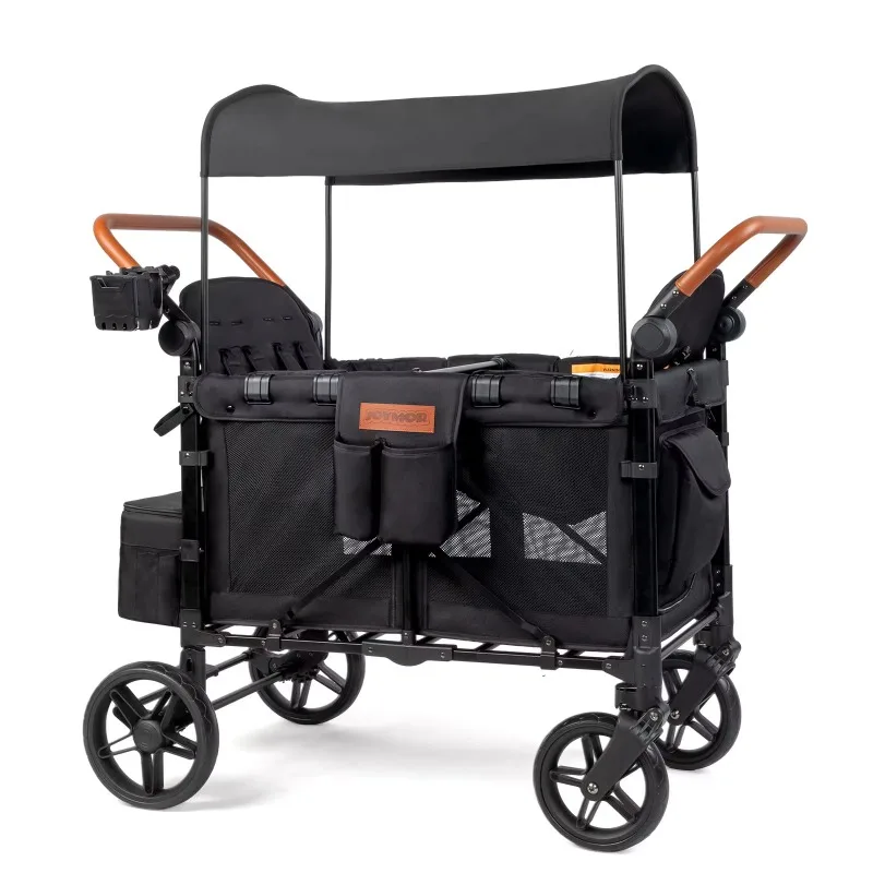 屋外ワゴンベビーカー4人乗りフルキャノピー付きキャンプ折りた - Kids Outdoor Wagon のレビューと価格
