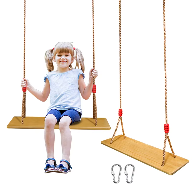 木製ツリースイングシート 室内屋外兼用ロープ木製スイングセッ - Kids Outdoor Swing Set のレビューと価格