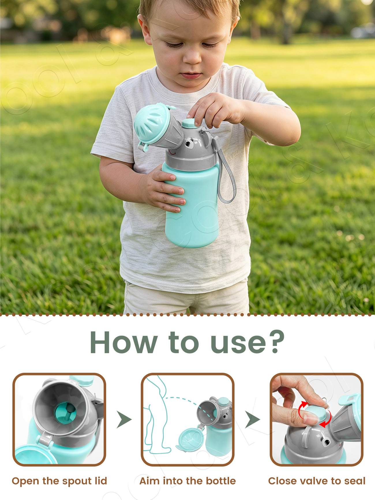 携帯用子供用旅行おしっこボトル、漏れ防止幼児用尿器、車での旅 - Kids Outdoor Urinal のレビューと価格
