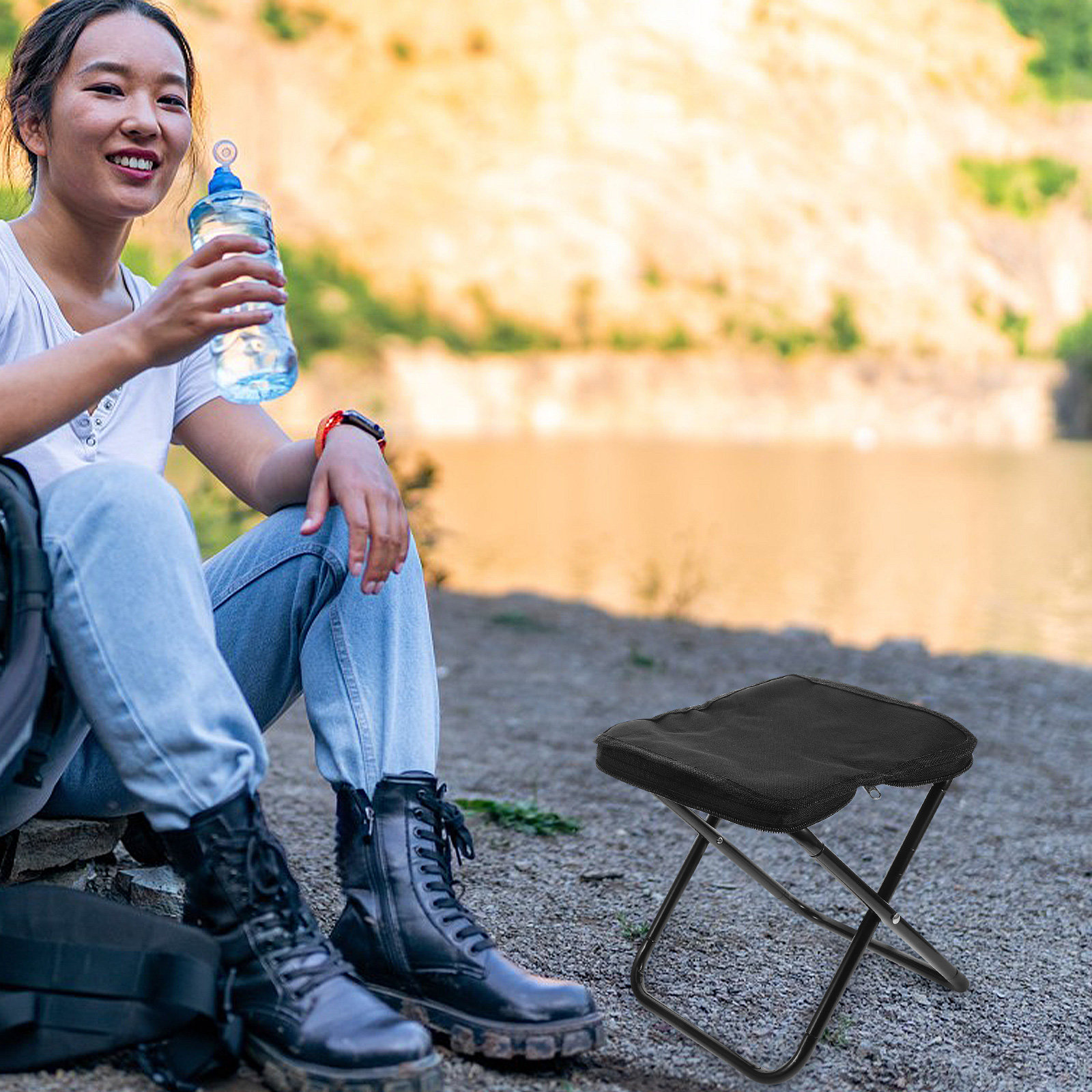 携帯用軽量折りたたみミニスツールチェア、折りたたみ式キャンプ - Kids Outdoor Foldable Chair のレビューと価格