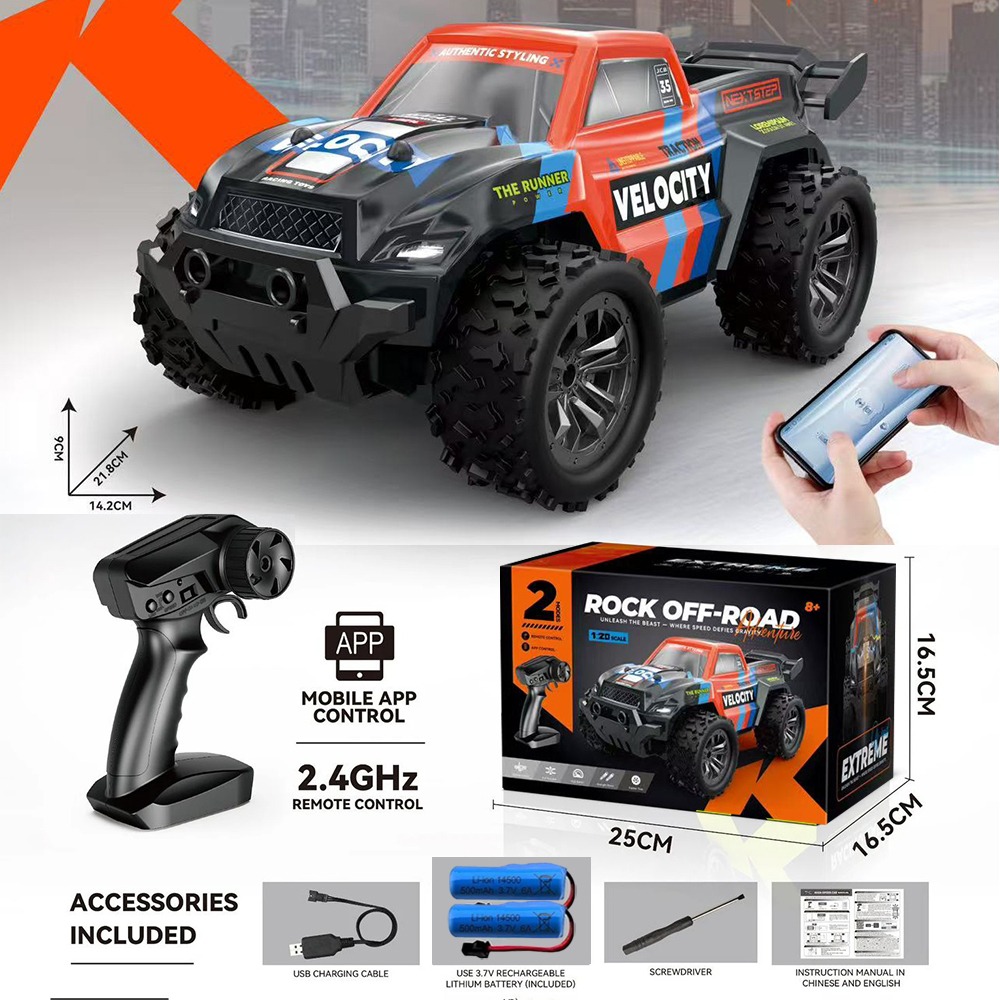 1:20 RCピックアップモンスタートラック高速オフロードリ - Kids Outdoor Dirt Toys のレビューと価格