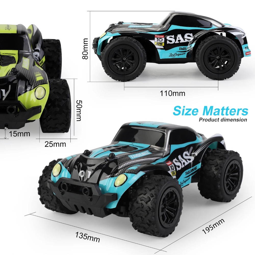 1:20 RCピックアップモンスタートラック高速オフロードリ - Kids Outdoor Dirt Toys のレビューと価格